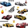 Cartoon Racing Car Wall Stickers (60x30cm), Removable Vinyl Vehicle Large Sports Car Decals for Boys Bedroom, Kids Room, Playroom & Nursery Wall Decor