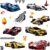 Cartoon Racing Car Wall Stickers (60x30cm), Removable Vinyl Vehicle Large Sports Car Decals for Boys Bedroom, Kids Room, Playroom & Nursery Wall Decor