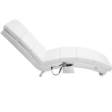 Casaria Chaise Lounge London White with Massage & Heating Function
