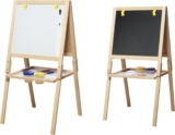 Casdon Wooden Easel Double-Sided Easel for Children Aged 3 2-in-1 Blackboard and Whiteboard for Your Little Artists