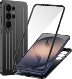 Case for Samsung S26 Ultra, Magnetic with Tempered Glass Film, Lightweight Shockproof Mobile Phone Case, Non-Slip Design, Full Protection, Black