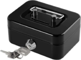 Cash Box with Key 11.5 8.5 6cm (Black-mini)