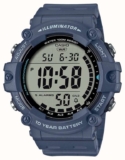 Casio Illuminator 10 Year Battery Blue Digital Resin Strap Watch with code