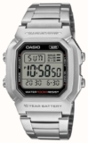 Casio Illuminator Watch , 100M WR, 10 Year Battery, Stainless Steel Band, Model: W-800HD-1AVEF, with code