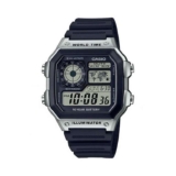 Casio Mens Digital Waterproof Watch AE-1200WH-1CVEF with Elastic Band – Black – Sold by CALCULADOS / FBA