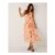 Cassia Floral Print Midi Dress Nude