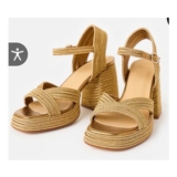 Castaer Vallita Gold Braided Platform Heeled Sandals