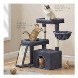 Cat Tower 2 Beds Scratching Ramp, Grey