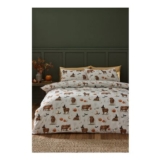 Catherine Lansfield Halloween Highland Cow Reversible Duvet Cover Set Up