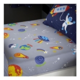 Catherine Lansfield Lost in Space Single Fitted Sheet Grey
