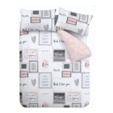 Catherine Lansfield Sleep Dreams Reversible Single Duvet Set Blush Pink