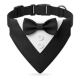 CavspkArt Dog Tuxedo Bandana with Bow Tie, Adjustable Collar