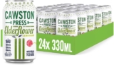 Cawston Press Elderflower Lemonade Fizzy Drink Blended with Sparkling Water and Pressed Apple Juice (330ml x 24 cans) Gluten Free – Vegan – No Added Sugar