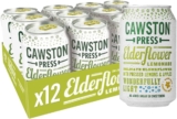 Cawston Press Sparkling Elderflower Lemonade Blended with Sparkling Water and Pressed Apple (330ml x 12 cans) Gluten Free – Vegan – No Added Sugar