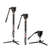 Cayer 71in Telescopic Camera Monopod with Pan-Tilt Fluid Head