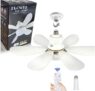 Ceiling Fan with Lights and Remote, E27 Bayonet Screw in Ceiling Fans Lights, Dimmable Led Outdoor Lights with Fan, 52cm Small Bulb Fans for Bedroom Kitchen Bathroom Garage