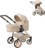 Celuna Premium Vogue Stone Dolls Pram with Interchangeable Carrycot & Seat Adjustable Handle 6780.5cm Foldable Toy Pushchair Luxury Dolls Pram for Children Aged 3