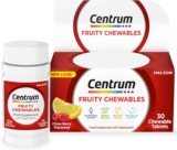 Centrum Fruity Chewables Multivitamin, Chewy Vitamins for Adults, with Vitamin C, D & Zinc, 30 chewables