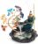 Ceramic Lake Waterfall Incense Burner Crystal Tree Backflow Incense Burner 7 Chakra Crystal Tree Scented Sticks Holders Ceramic Mountain Lake Base with Koi Fish Home Decor Gifts
