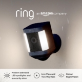 Certified Refurbished Ring Spotlight Cam Plus Battery by AmazonWireless outdoor Security Camera 1080p HD Video,Two-Way Talk,LED Spotlights,Siren,alternative to CCTV30-day free trial of Ring Home