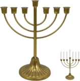 Chanukka Menora 7 Heads Silver Plated, Hand Polished, Festive Gift for Jewish Festival of Lights, Jewish Decorations, Leak-Proof Candle Holders, Menoras for Chan