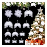 CharmBurst 12 White Angel Wings Christmas Tree Decor