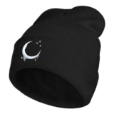 CharmBurst Goth Embroidered Beanie Skull Design Winter Knit Hat