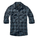 Checkshirt Long-Sleeved Shirt Blue-Grey-Black by Brandit