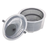 Chef Aid Clear Plastic Salad Spinner & Vegetable Dryer, 4.4 Litre Capacity, Easy Spin Mechanism, 24.5cm x 16cm