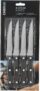 Chef Aid Stainless Steel Serrated Steak Knife Set, Set of 4 Durable Multipurpose Kitchen Knives with Comfort Grip, Ergonomic – Non-Slip, Rust Resistant, Sharp Dinner Table Knife Set, Black