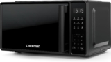 Chefman 20L Countertop Microwave Oven, 700W, 10 Power Levels, Mute Button 3 Presets, One-Touch Express Cook, Child Safety Lock, Black