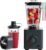 Chefman Obliterator 1.2L Smoothie Blender 1380W, Crushes Ice & Frozen Fruit Stainless Steel Blade, Auto Blend, 600ml Travel Jar, Midnight