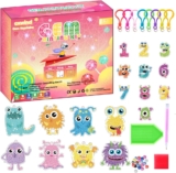Chengxun 8 Pcs Big Gem Keychain Diamond Painting Kit for Kids 5D Diamond Art Craft Kits for Girl Create Your Own Keyrings for Girls Toddler Ages4-8 -10-12 (Muti)