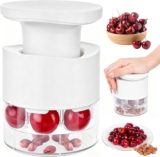 Cherry Pitter, 7 Holes Multiple Cherry Stoner Remover, Cherry Pip Remover Quick Release, Portable Cherry Pitter Tool for Kitchen Cherry Jam, Fruit Salad, Cake (White)