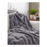 Chevron Faux Fur Throw