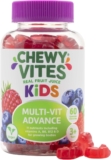 Chewy Vites Kids Multivitamin Advance, 60 Kids Vitamins Gummies, 11 Essential Nutrients, 2 Months Supply, Real Fruit Juice, Vegan, Age 3 , Blueberry and Raspberry Flavour