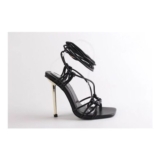 Chic Striped Tie Stiletto Heel Sandals