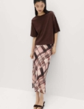 Chiffon Checked Midaxi Slip Skirt – Free In Store Collection
