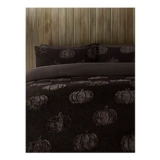 Chocolate Brown Boucle Faux Fur Pumpkins Duvet Set