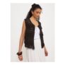 Chocolate Brown Crochet Fringe Waistcoat
