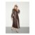 Chocolate Brown Faux Leather Midi Shirt Dress