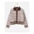 Chocolate Brown House Print Collared Knitted Cardigan