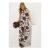Chocolate Brown Leaf Linen Wide Leg Co Ord Trousers