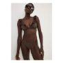 Chocolate Brown Polka Dot Frill Bikini Top 6