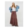 Chocolate Brown Tiered Cheesecloth Maxi Skirt