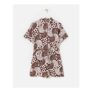 Chocolate Brown & White Sun Print Short Sleeve Playsuit