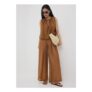 Chocolate Brown Wide Leg Co Ord Trousers