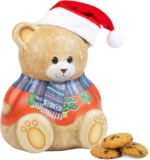 Christmas Bear with Hat Gift Set – Christmas Biscuits Tin, Novelty Biscuit Tins with 100g Mini Chocolate Chip Cookies – Luxury Biscuits Gifts for Women and Men