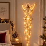 Christmas Decorations Angel Blessing Starfall Wall Lights LED Starglow Cascading Glowing Holiday Decor for Bedroom and Home