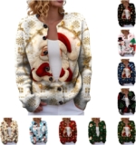 Christmas Jumpers For Women Uk Button Christmas Cardigans Warm Xmas Tops